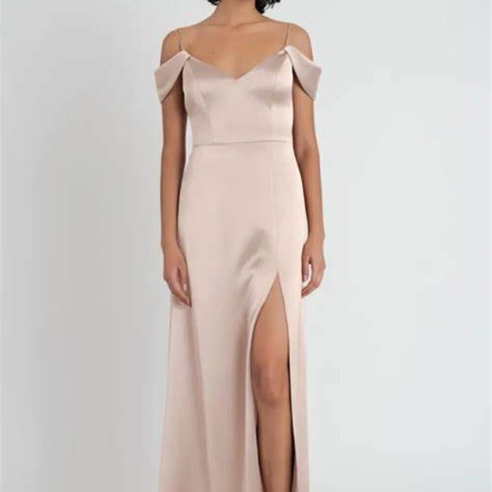 Jenny Yoo Priyanka Satin Prosecco Bridesmaid Dress -Nwt